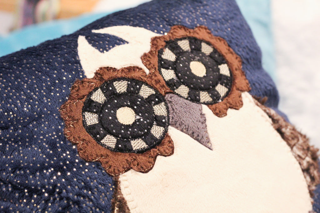 Embroidered Cushion Cover: Shop Owl Design Embroidered & Appliqué