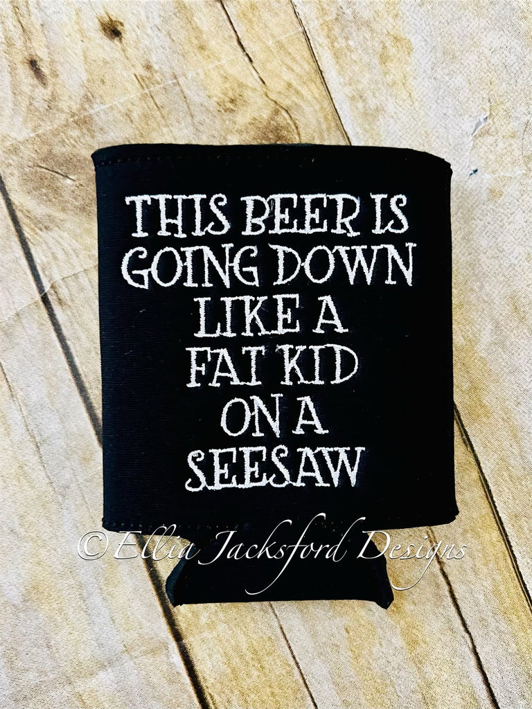 Fat Kid on a Seesaw Beer Koozie