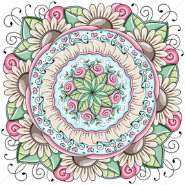 BHC Hallie Claire Symmetrical Flower Mandala - PNG Clipart Commercial Use