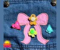 HL Applique Side Bow with 4 Bow Charms HL6484