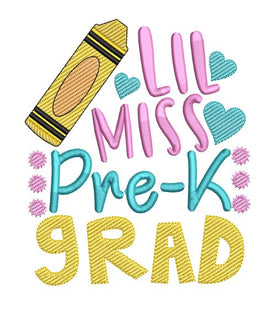 BBE Lil Miss Pre-K Grad Graduation saying