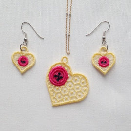 APE FSL Earrings And Pendant Hearts and Buttons