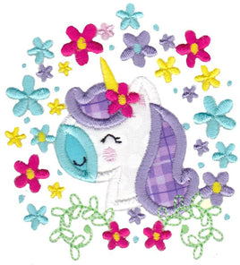 BCD Floral Unicorn Face Applique