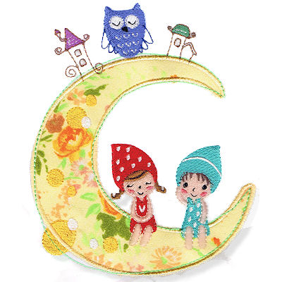 BBE Children and Moon Fairy Tale applique