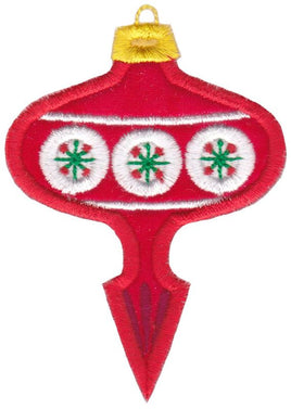 BCE Red Retro Pointed Christmas Ornament Applique