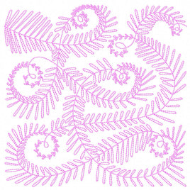 BCD Fern Leaves Quilt Block Continuous Line Quilting