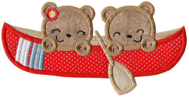 BCE Applique Bears in a Canoe