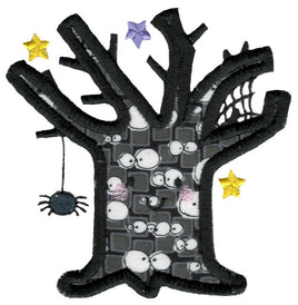 BCD Cute Halloween Applique Haunted Tree