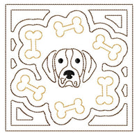 TIS Dog Quilt Block 5 sizes