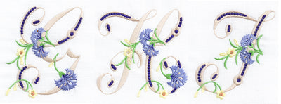 EE Cornflower Monogram, G H I - 4x4