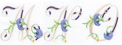 EE Cornflower Monogram, M N O - 4x4