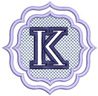 BCE Embossed Monogram Letter K