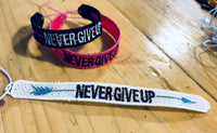 FSL Friendship Bracelet Never Give Up- In the Hoop Freestanding Lace Bracelet in Three Sizes