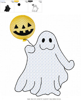 TIS Halloween Ghost with Pumpkin Balloon