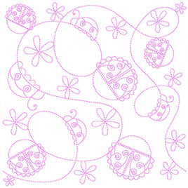 BCD Ladybug Girl Continuous Line Quilting