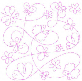 BCD Butterflies Girl Continuous Line Quilting