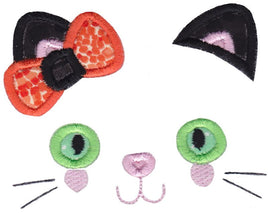 BCD Girl Cat Halloween Face Applique