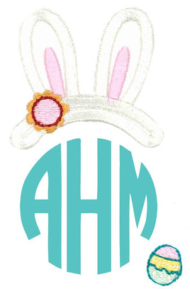 BCE Holiday Monogram Topper - Easter Bunny Ears Girl