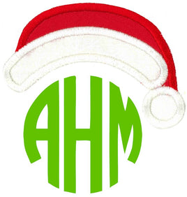 BCE Holiday Monogram Topper - Rounded Santa's Hat