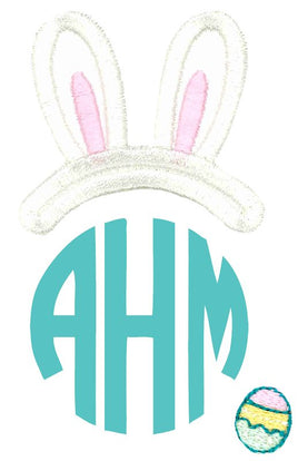 BCE Holiday Monogram Topper - Easter Bunny Ears Boy