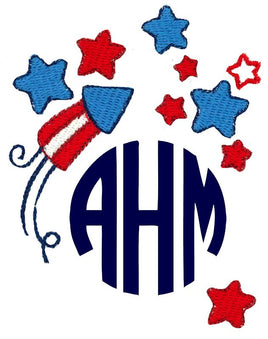 BCE Holiday Monogram Topper - Fourth of July