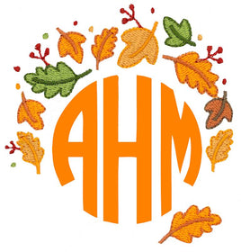 BCE Holiday Monogram Topper - Fall Leaves