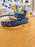 DBB FSL Friendship Bracelet 2 Color Chevrons In the Hoop Freestanding Lace Bracelet in Three Sizes