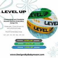 FSL Friendship Bracelet Level Up- In the Hoop Freestanding Lace Bracelet in Three Sizes