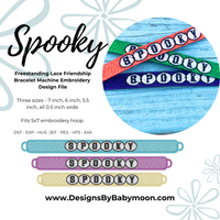 DBB FSL Friendship Bracelet Spooky - In the Hoop Freestanding Lace Bracelet in Three Sizes