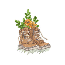 MLE Boots and Flowers 5 5x7