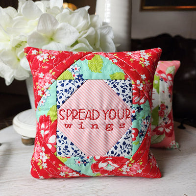 MBD In the Hoop Embroidery Mini Pillow Spread Your Wings