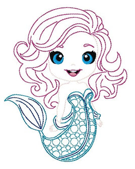 TIS Mermaid Outline 1 3 sizes