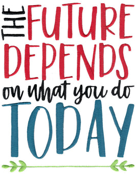 BCD The Future depends on today Motivational Saying
