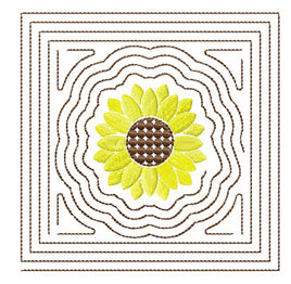 TIS Sunflower Quilt Block 4 sizes