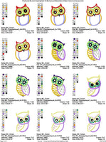 BCE Owls Applique Set