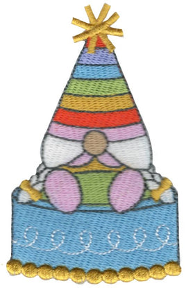 BCD Girl Gnome Sitting On Birthday Cake