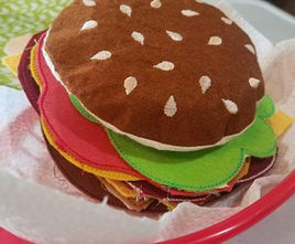 BCE Burger Play Food Set - In The Hoop