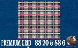 WB Pink Grey Plaid Rhinestone Tumbler Pattern