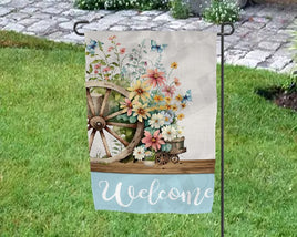 TSS Wagon Wheel with Flowers Sublimation Flag Design