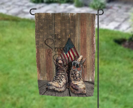 TSS Boots with Rustic Wood Flag Sublimation Flag Design