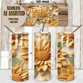 TSS Seamless 3D Floral Yellow Sublimation Design