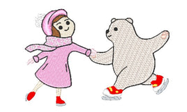 CAC Ice Skating Pair girl and Polar Bear