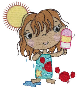 BCE Summer Cuties Too - Girl With Crab Eating Popsicle