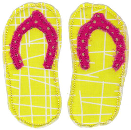 BCD Pair of Flip Flops Raw Edge Applique