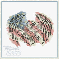 TD T1950 Sketch Patriotic Flying Eagle embroidery design