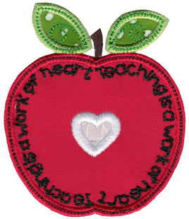 BCD Teaching Is A Work Of Heart Applique
