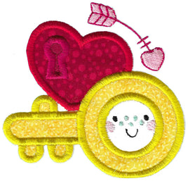 BCD Key to my heart Valentines Applique