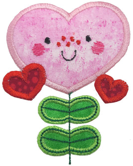 BCD Heart Flower Valentines Applique