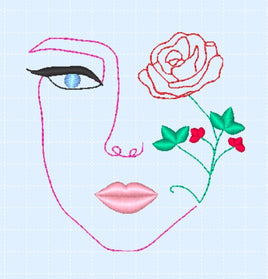 CAC Woman's face with rose