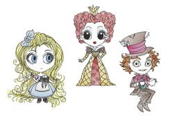 DDT Inspired Triple design pack Alice In Wonderland queen of hearts mad hatter
